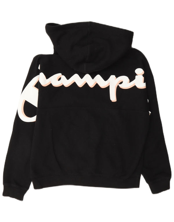 Champion Pull à capuche zippé coupe décontractée pour femme UK 10 Petit coton noir