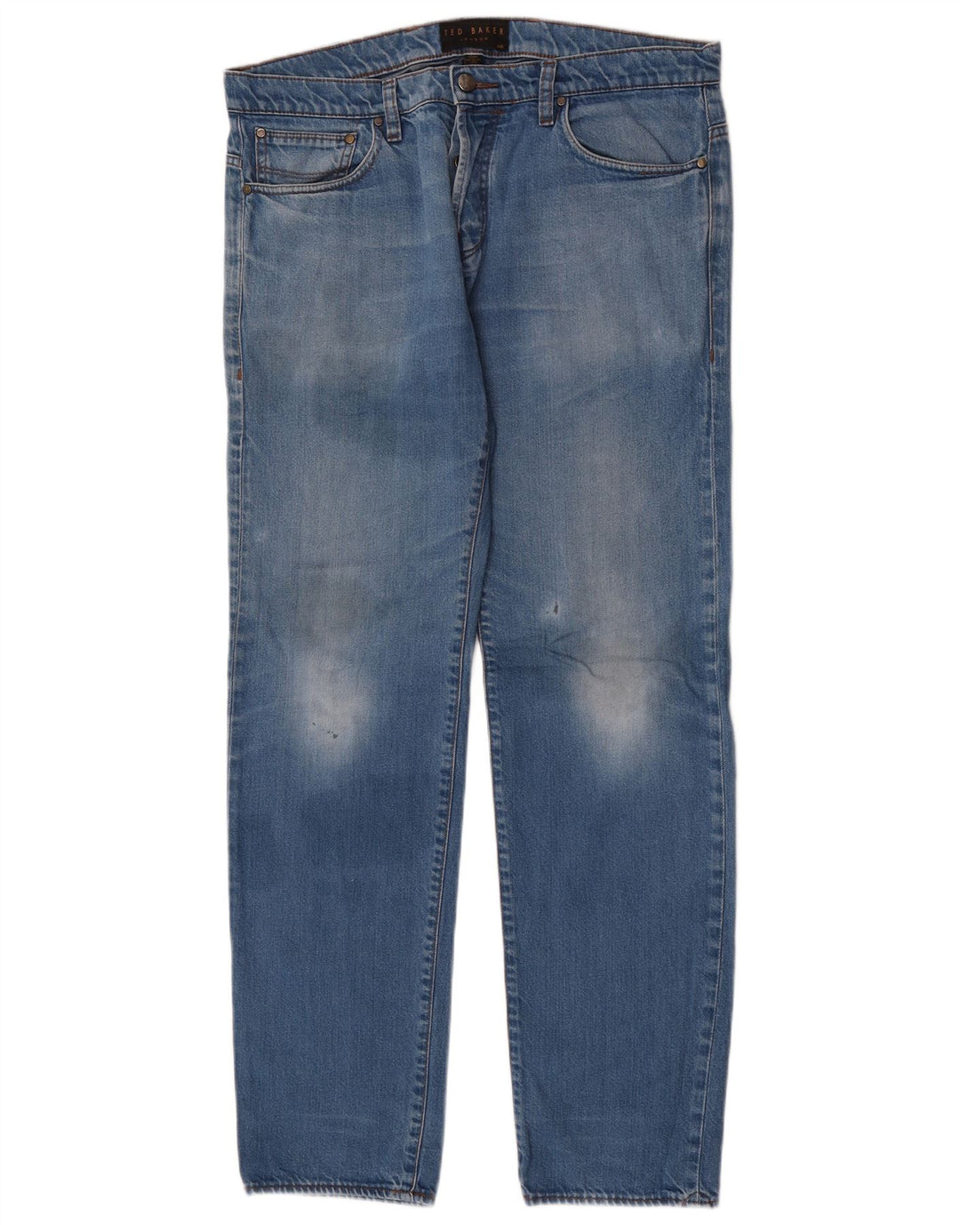 Ted Baker Jean Droit Homme W34 L32 Bleu Polyester