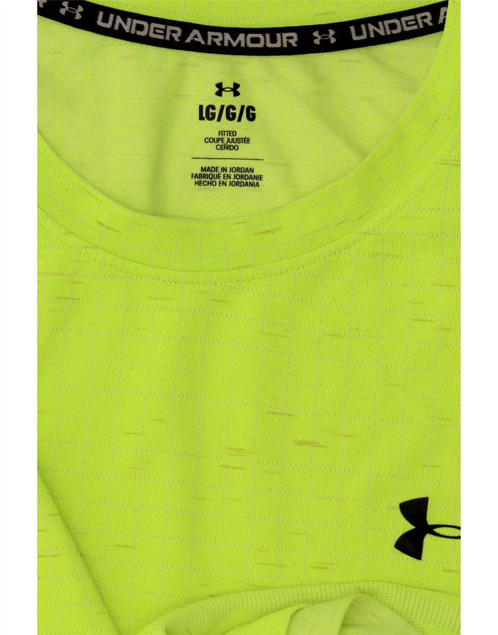 Under Armour T-Shirt ajusté pour hommes, grand, jaune moucheté