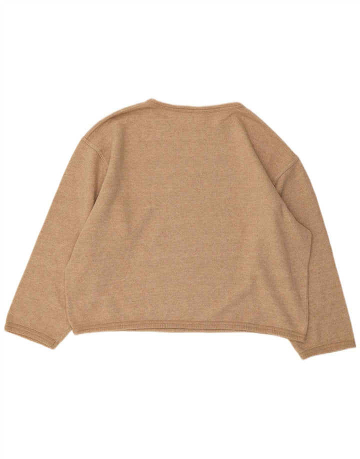 Stefanel Femme Graphique Sweat-Shirt Oversize UK 16 Grande Laine Beige
