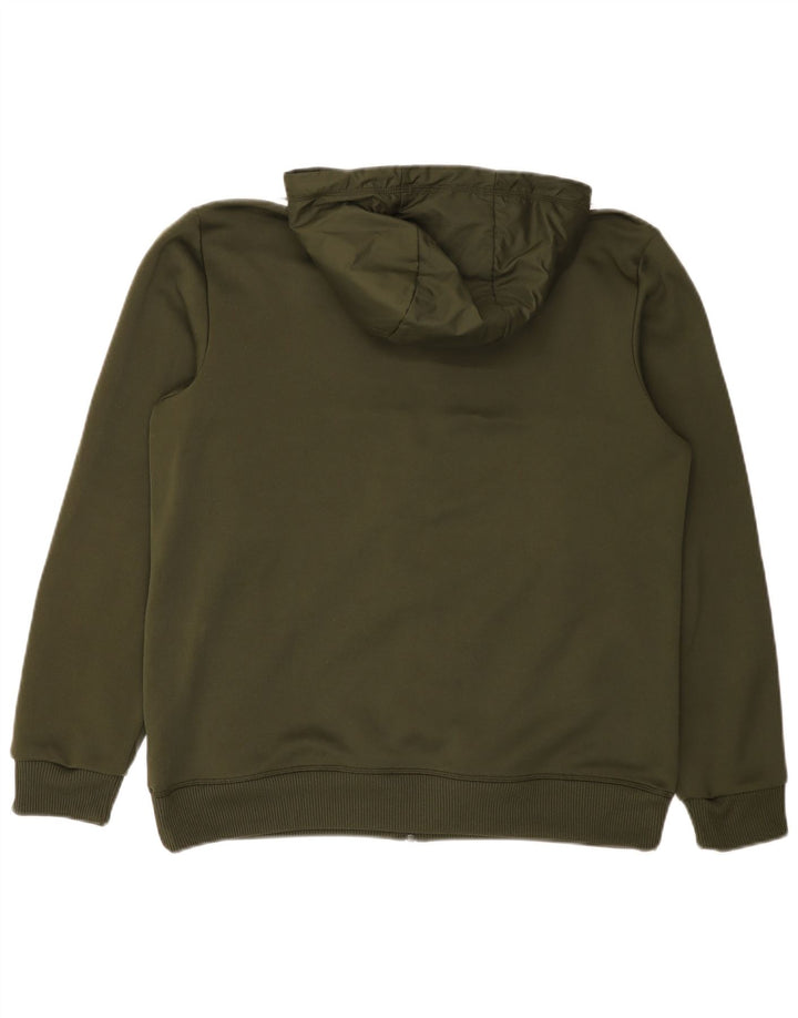 Adidas Pull à capuche zippé pour homme Grand polyester vert