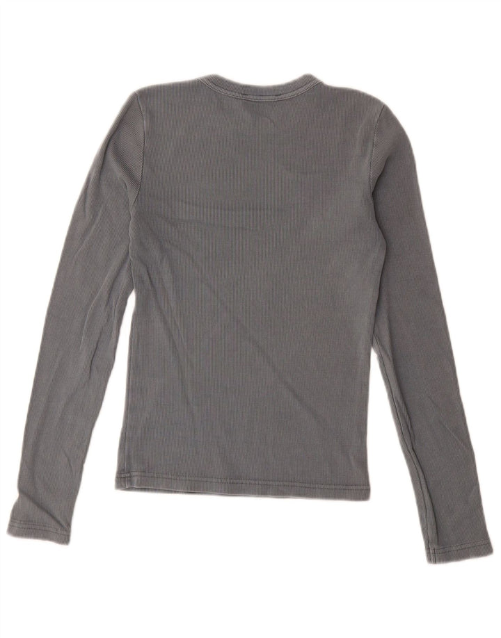 Zara Femme Top Manches Longues UK 12 Gris Moyen