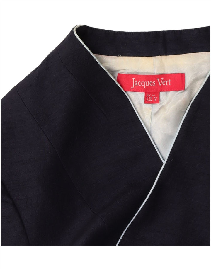JACQUES VERT Veste boléro à manches 3/4 pour femme UK 14 Large Bleu marine