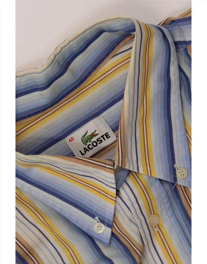 Lacoste Chemise à manches courtes pour hommes Taille 46 2XL Rayé multicolore