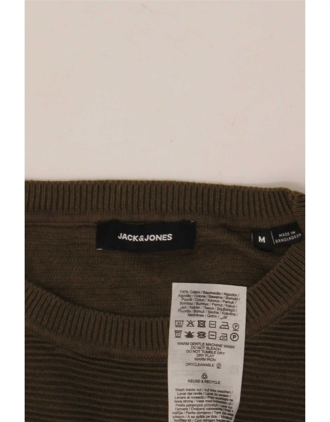 Jack & Jones Pull Col Rond Homme Kaki Moyen Coton