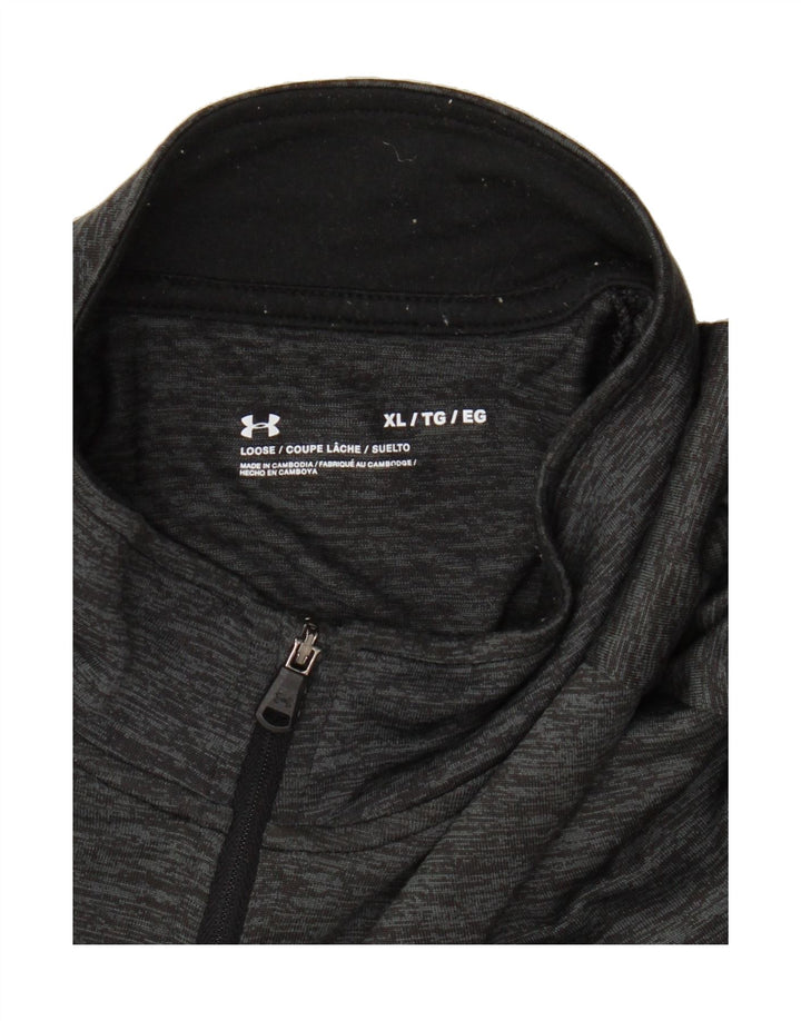 UNDER ARMOUR Mens Zip Neck Pullover Tracksuit Top XL Grey Polyester Vintage Under Armour and Second-Hand Under Armour from Messina Hembry 