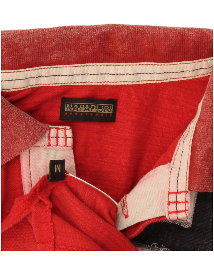 Napapijri Polo Graphique Homme Rouge Moyen Coton