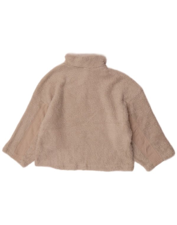 Reebok Pull polaire à col zippé pour femme UK 4/6 XS Blanc cassé Polyester