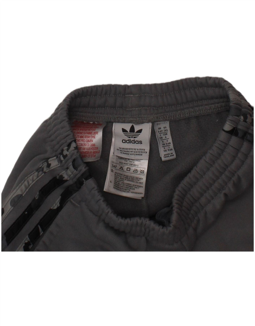 ADIDAS Pantalon de Survêtement Garçon Joggers 5-6 ans Gris Camouflage Coton