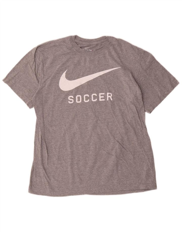 Nike T-shirt graphique pour homme en coton gris Taille L
