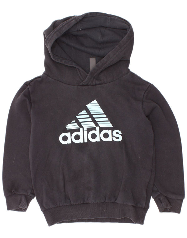 Adidas Pull à capuche graphique pour garçon 6-7 ans Noir Coton