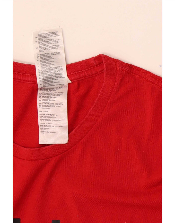 Adidas T-Shirt Graphique Homme Rouge Moyen Coton