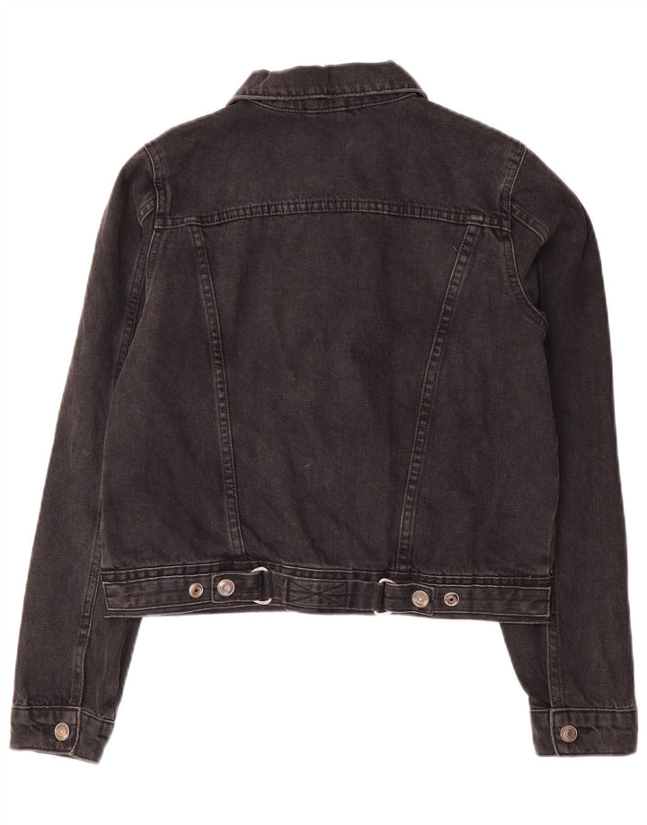 Topshop Veste en jean courte pour femme UK 10 Petit Gris