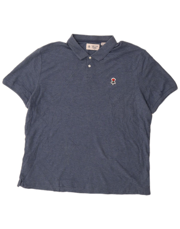 Penguin Mens Polo Shirt 2XL Blue Cotton