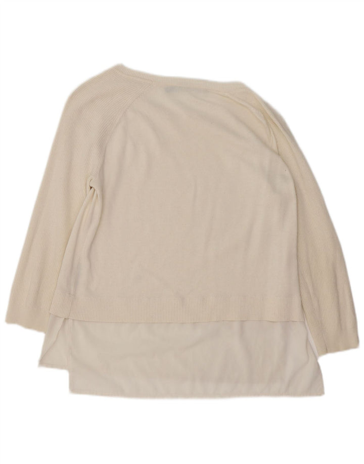 RALPH LAUREN Womens Boat Neck Jumper Sweater UK 14 Medium Off White Vintage Ralph Lauren and Second-Hand Ralph Lauren from Messina Hembry 