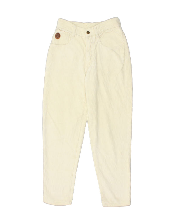 TRUSSARDI Womens Tapered Corduroy Trousers W27 L27 White Cotton