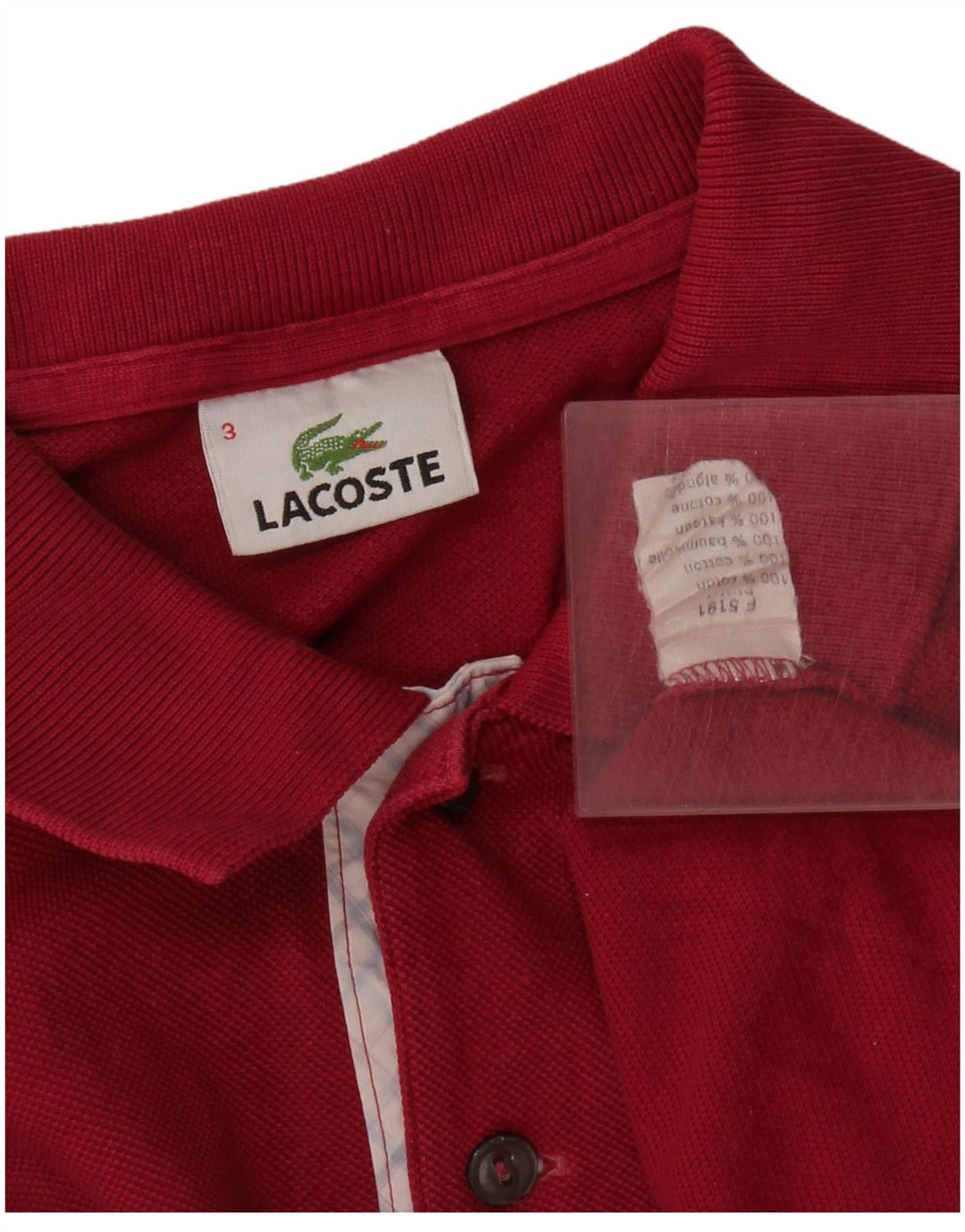 LACOSTE Polo Homme Taille 3 Petit Coton Rose