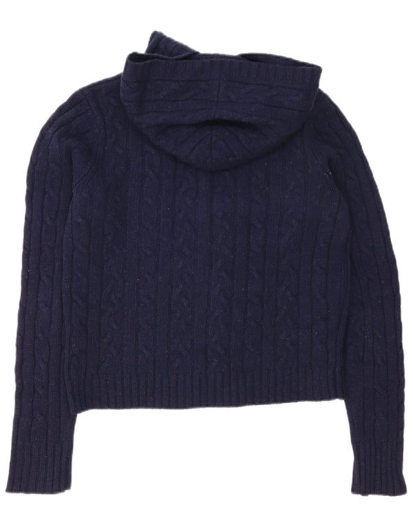 Abercrombie & Fitch Pull cardigan à capuche pour femme UK 16 Large Bleu marine