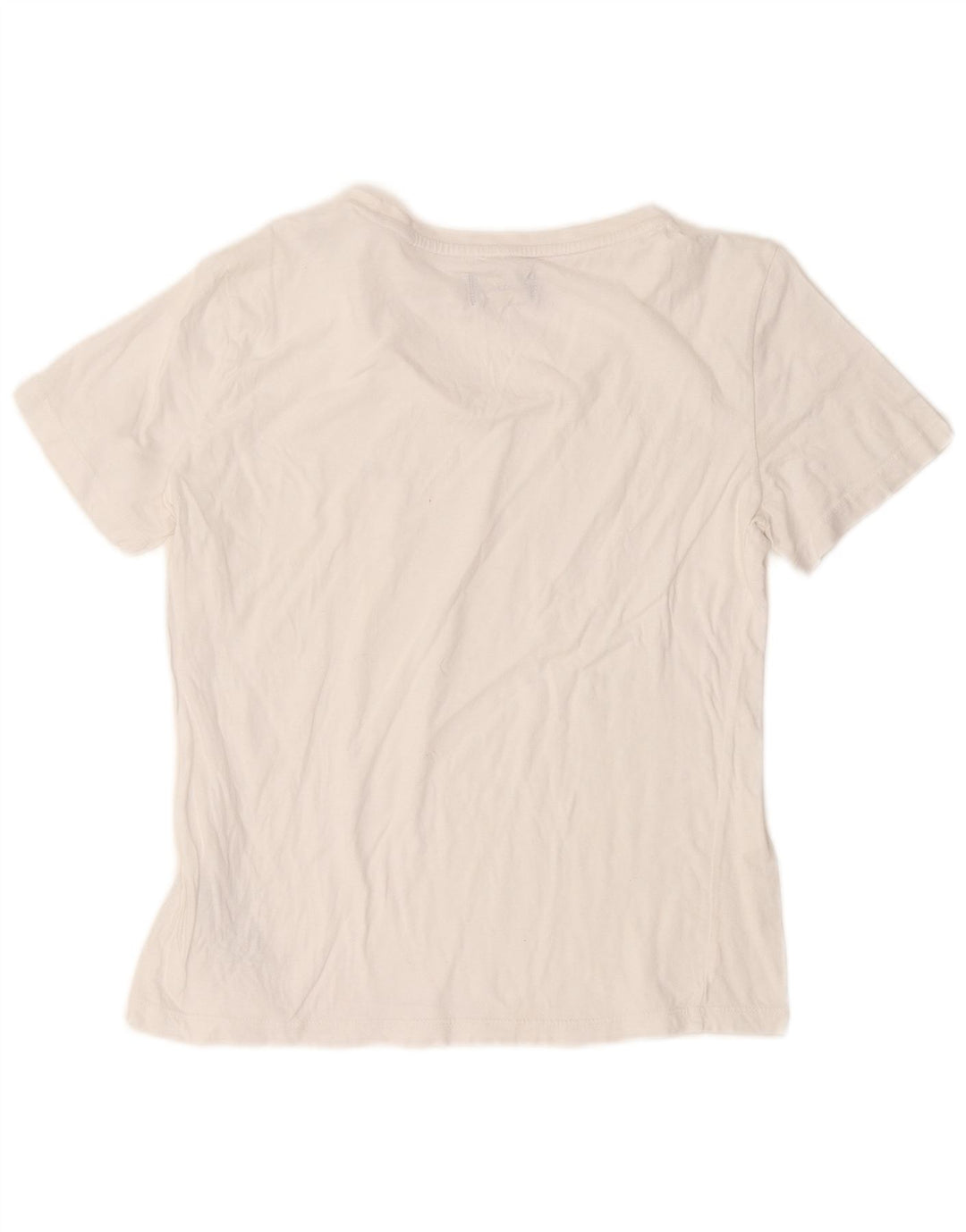 GAS T-Shirt Femme Top UK 12 Coton Blanc Moyen