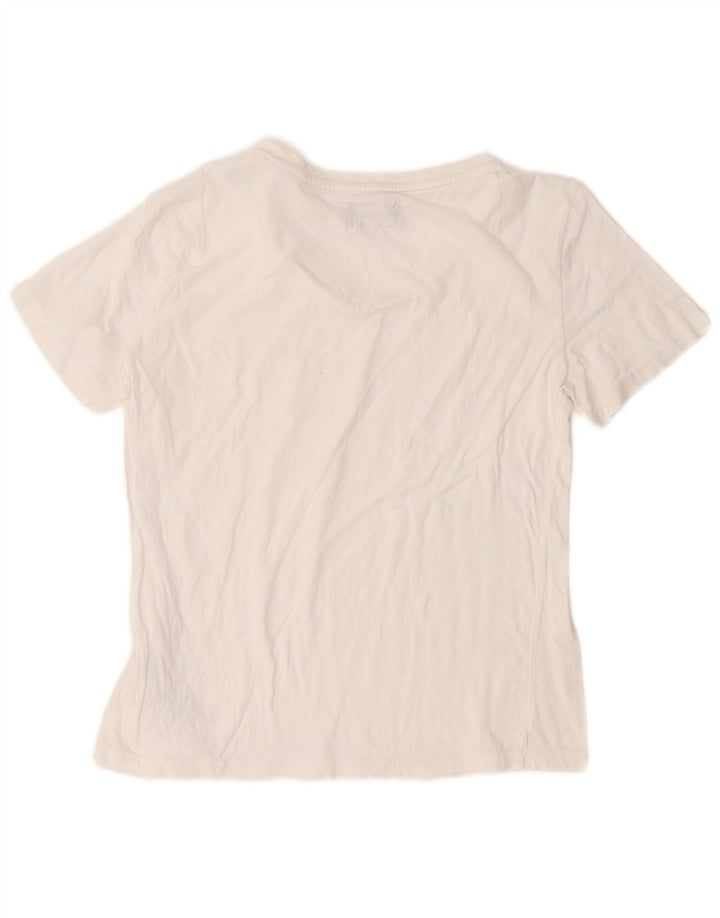 GAS T-Shirt Femme Top UK 12 Coton Blanc Moyen