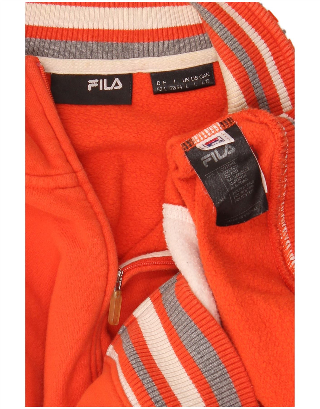 Fila Veste de survêtement pour homme en coton color block Orange Large