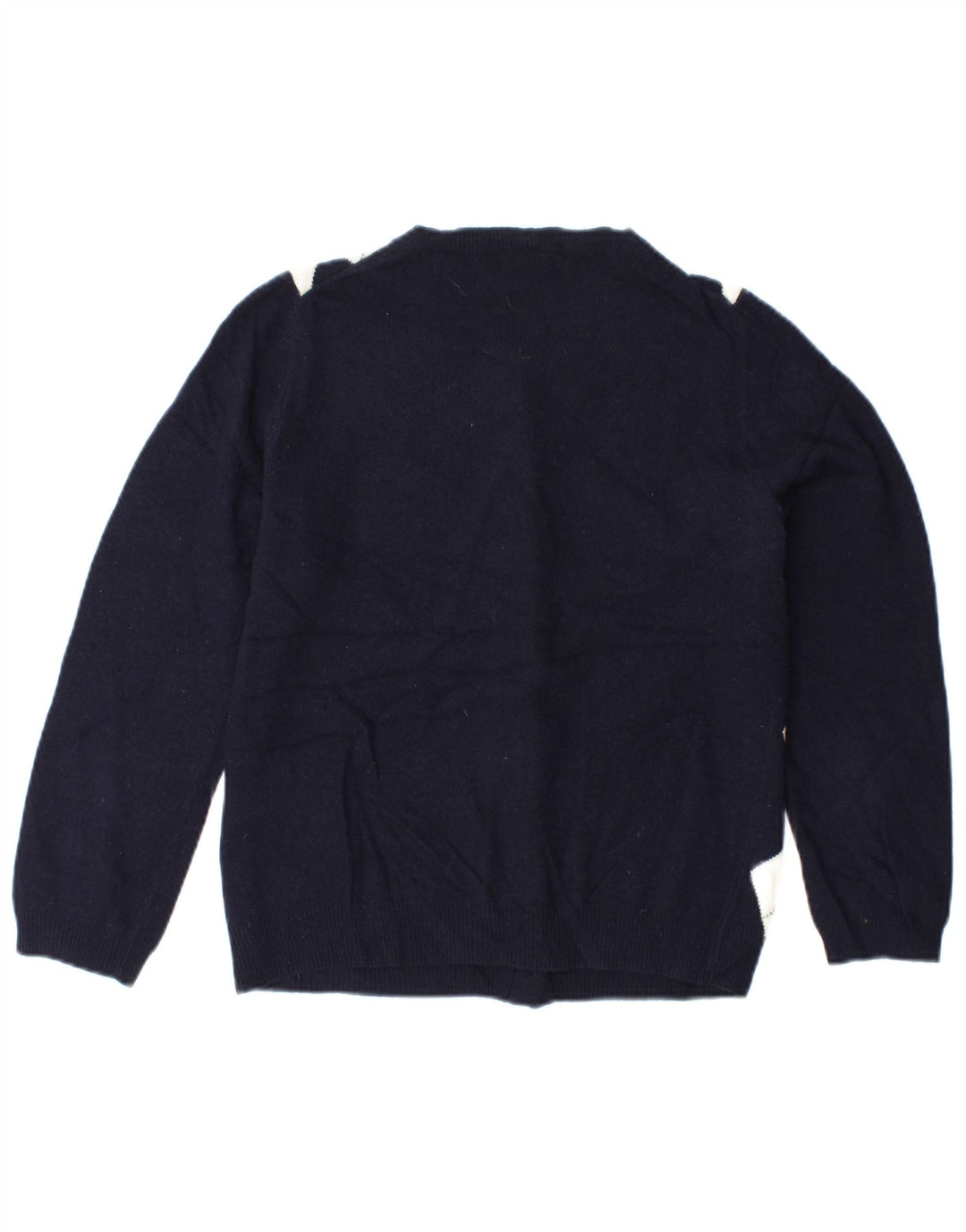 J. CREW Pull Cardigan Homme UK 6 XS Bleu Marine Argyle/Diamant