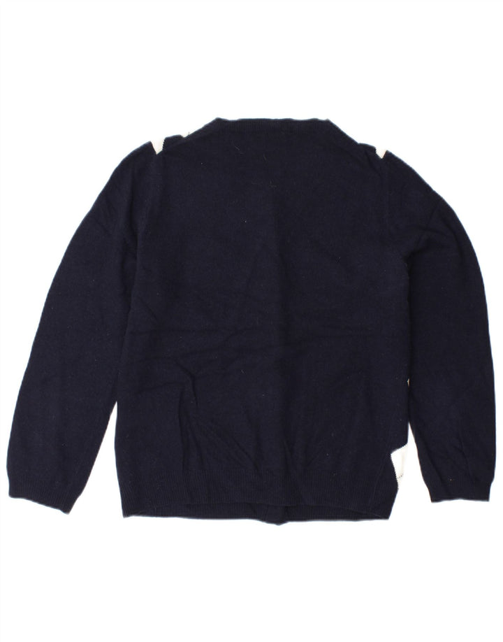 J. CREW Pull Cardigan Homme UK 6 XS Bleu Marine Argyle/Diamant