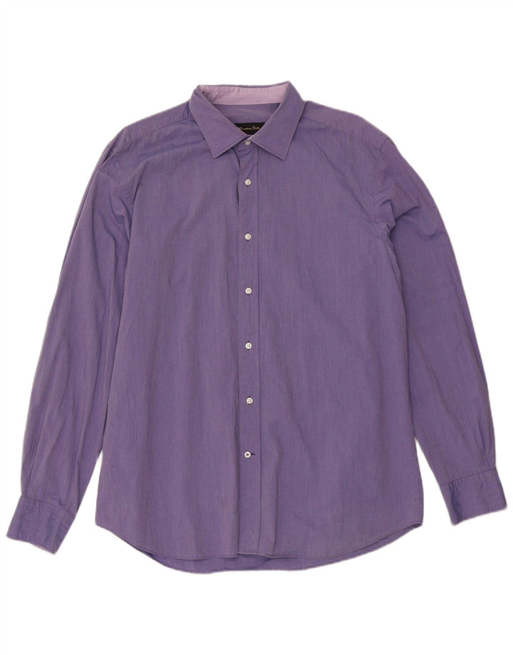 Massimo Dutti Chemise Slim Fit XL Violet Vichy pour Homme