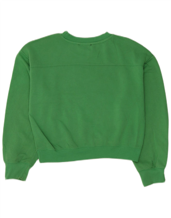 Zara Womens Crop Oversize Sweatshirt Jumper UK 10 Petit Vert Polyester