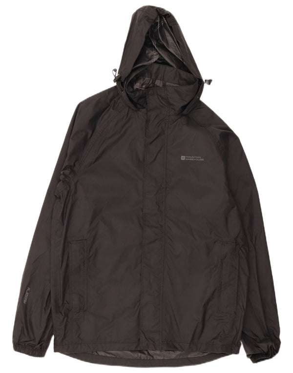 Mountain Warehouse Veste de pluie à capuche pour homme UK 34 XS Noir Nylon Sports