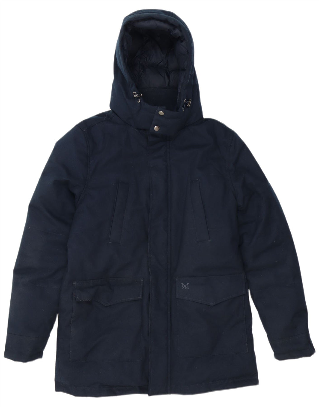 Crew Clothing Veste matelassée à capuche pour homme UK 36 Small Bleu marine Polyester