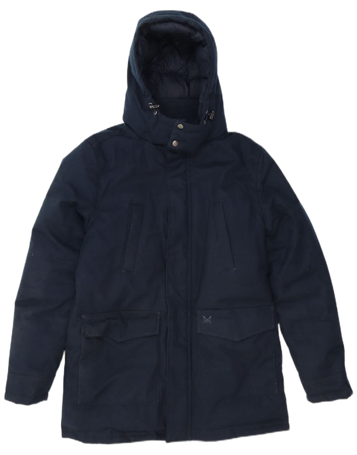 Crew Clothing Veste matelassée à capuche pour homme UK 36 Small Bleu marine Polyester