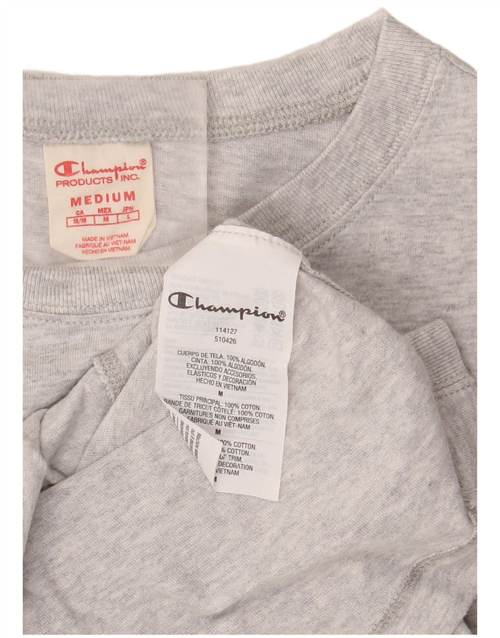 CHAMPION T-Shirt Femme Top UK 14 Gris Moyen Coton Moucheté