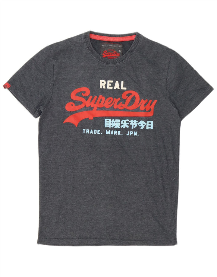 Superdry T-Shirt Graphique Homme Gris Moyen Coton