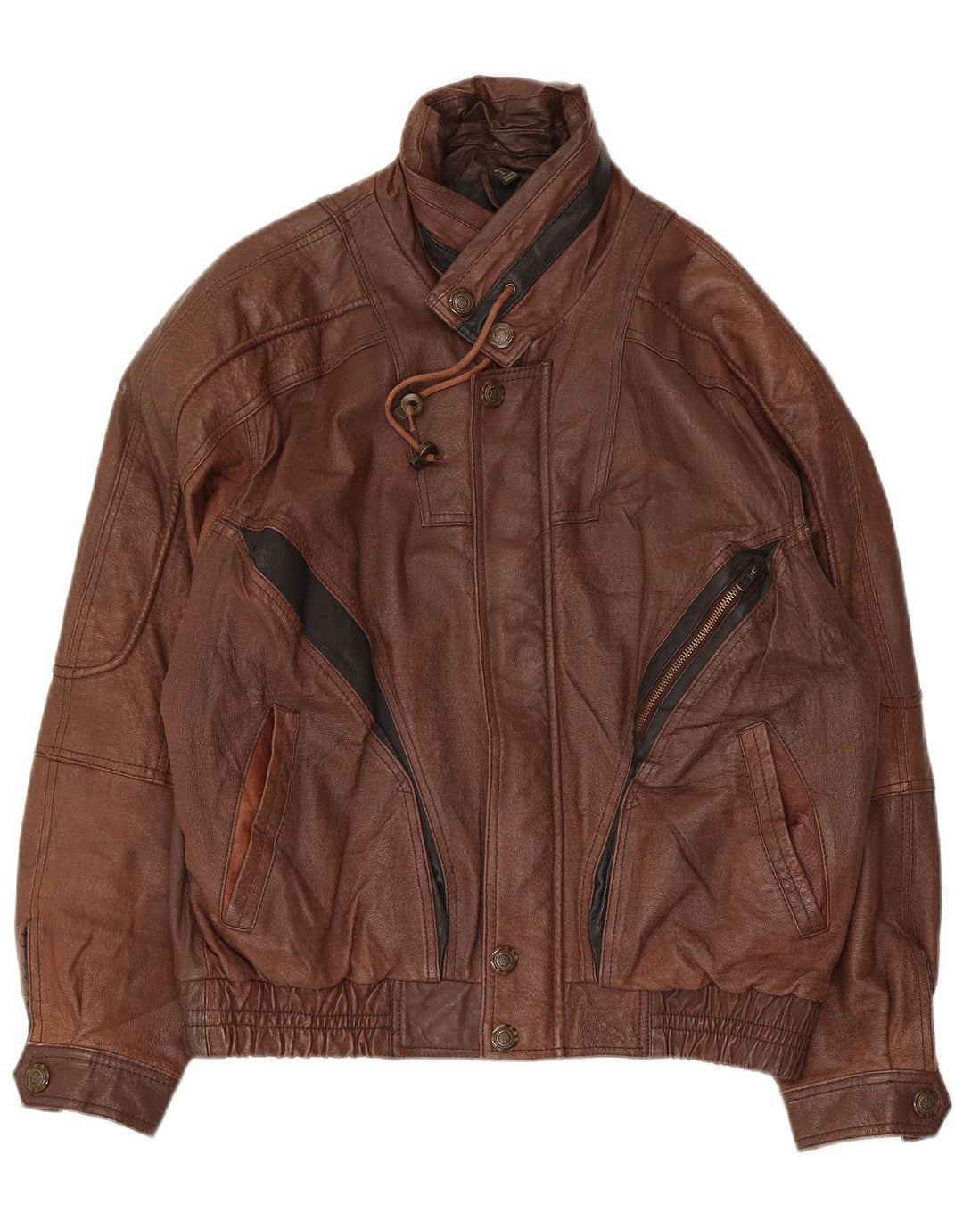 VINTAGE Veste en cuir homme UK 38 Cuir marron moyen