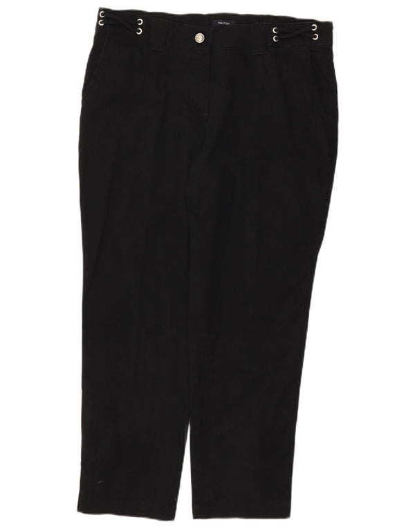 Nautica Pantalon court slim pour femme US 12 Large W34 L26 Coton noir