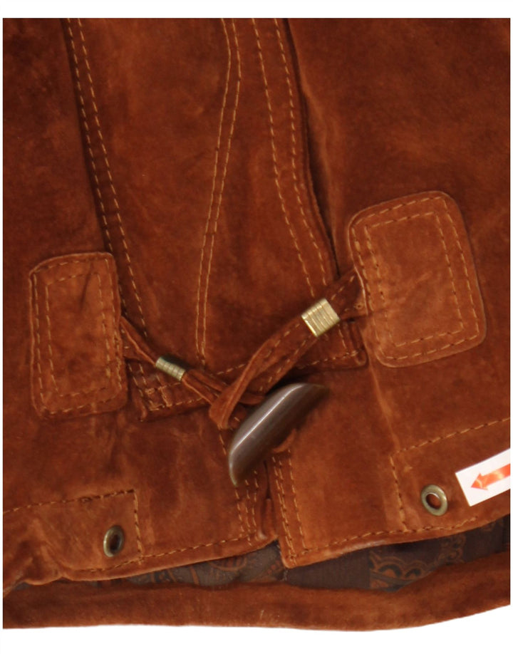 Michel Manteau surdimensionné en daim pour femme IT 50 XL en cuir marron