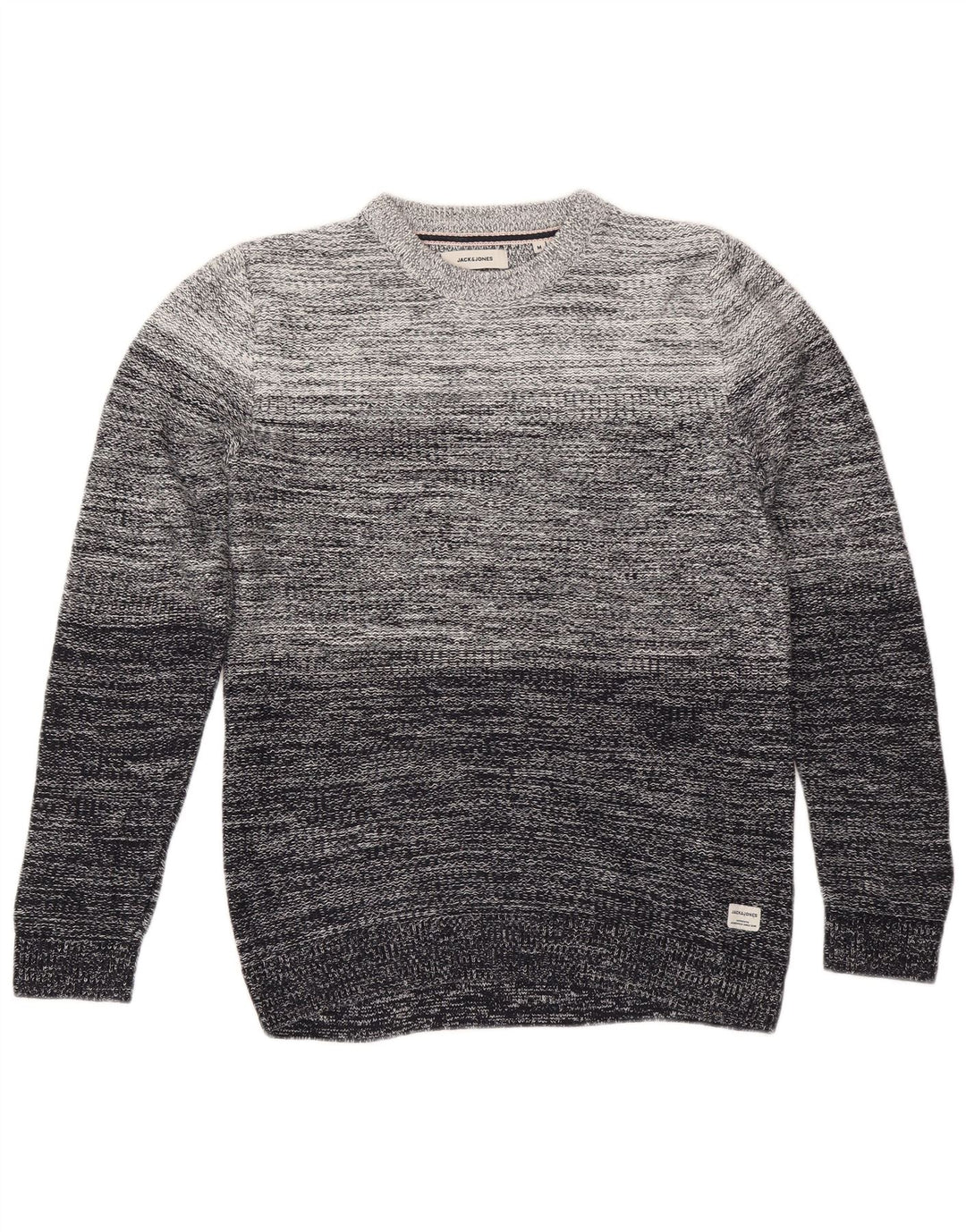 Jack & Jones Pull Col Rond Homme Gris Moyen Rayé Coton