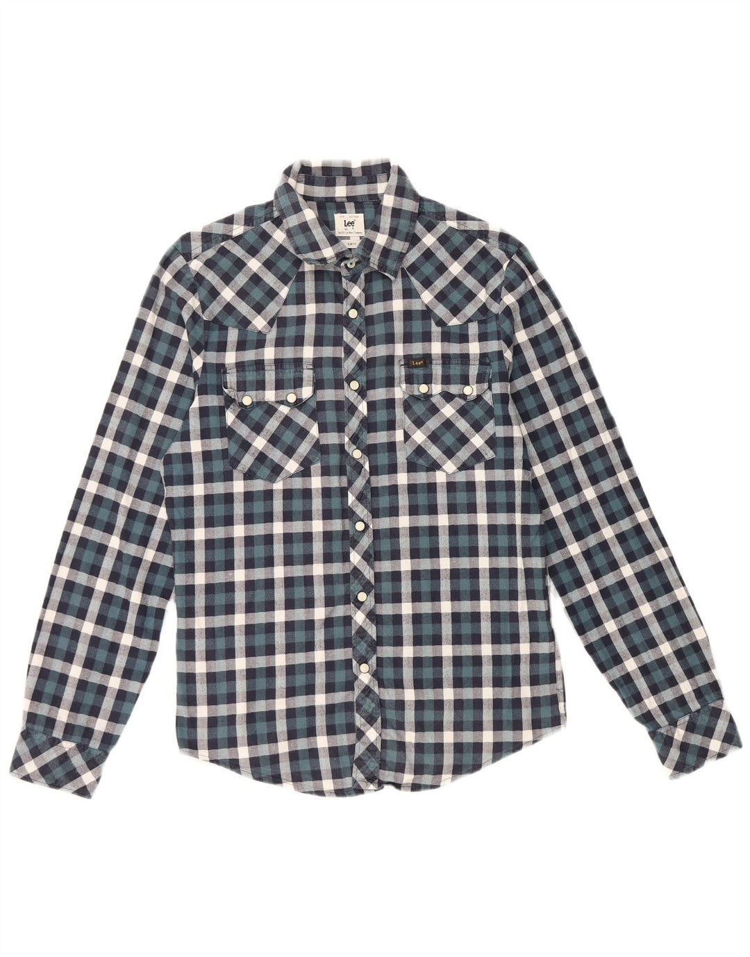Lee Chemise Slim Fit Homme Petit Carreau Bleu Coton
