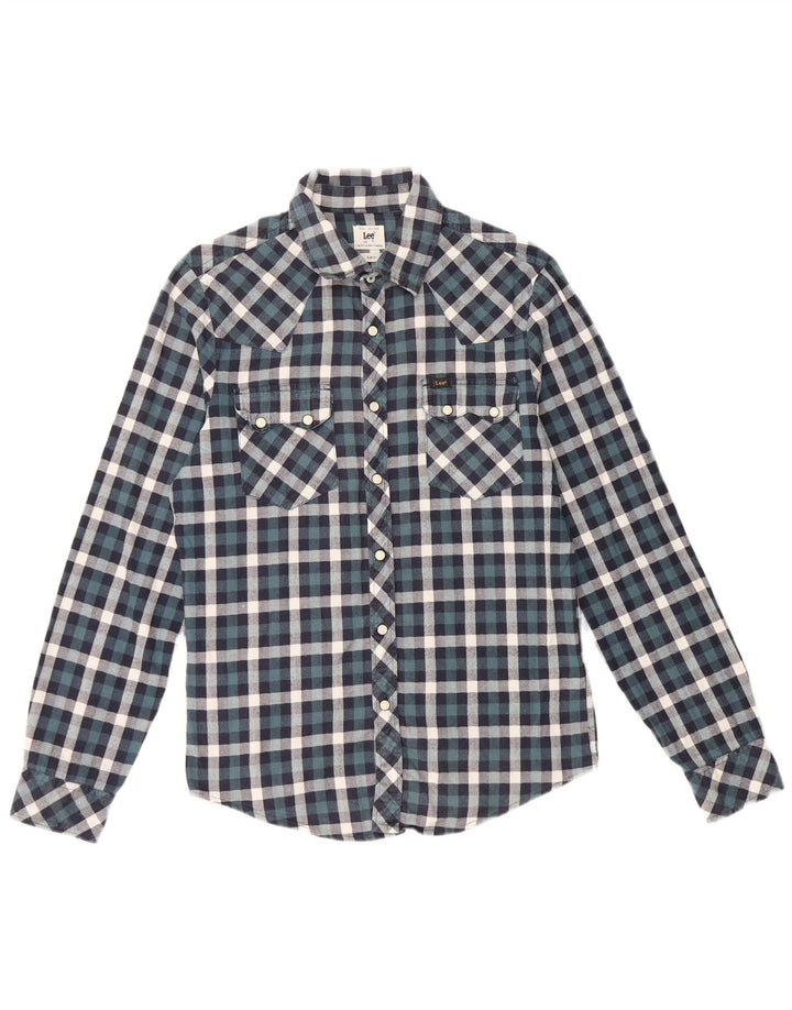 Lee Chemise Slim Fit Homme Petit Carreau Bleu Coton