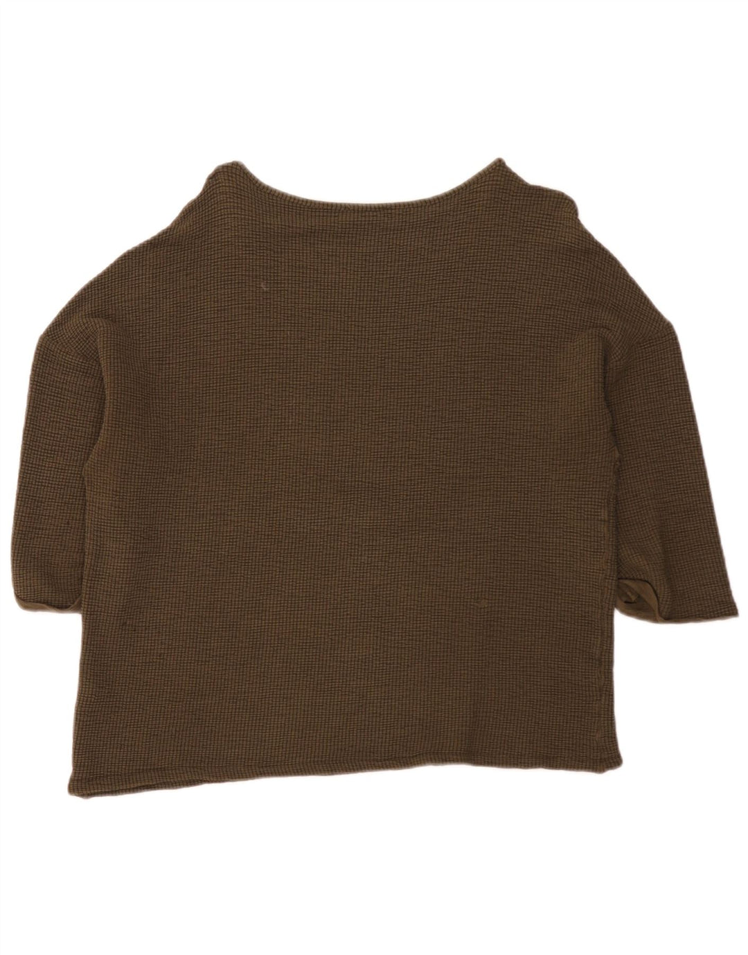 Zara Femme Haut Oversize Manches 3/4 UK 14 Medium Kaki Viscose