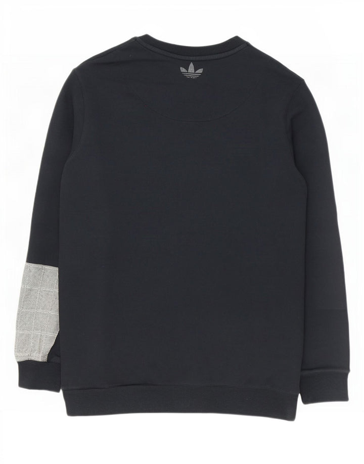 Adidas Sweat-shirt graphique pour homme en coton color block Noir Taille L