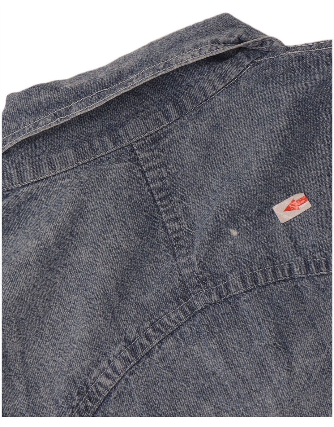 vintage Femme Chemise en denim surdimensionnée UK 14 Coton bleu moyen