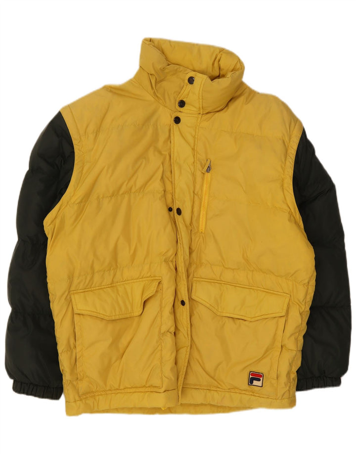 Fila Veste matelassée pour homme UK 38 Jaune moyen Colourblock
