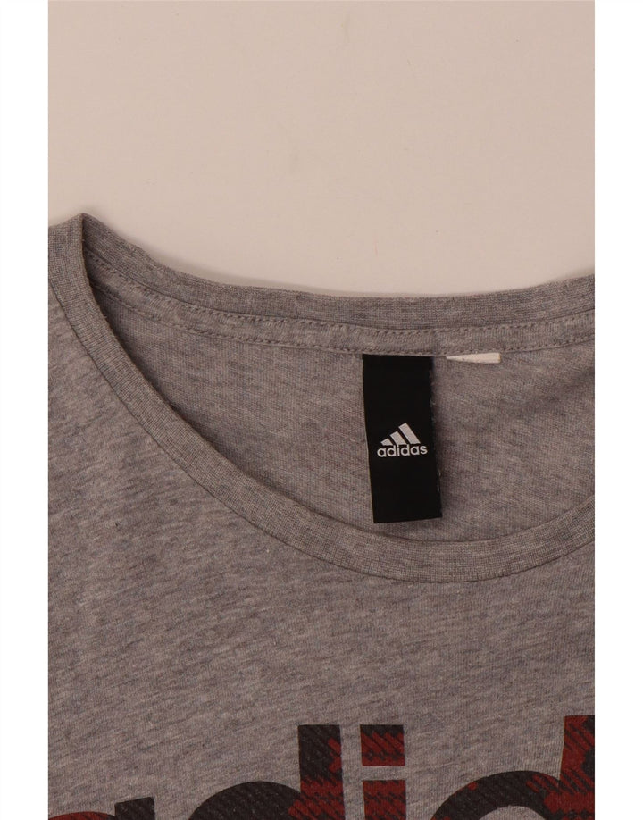 ADIDAS T-shirt graphique pour hommes, petit, gris