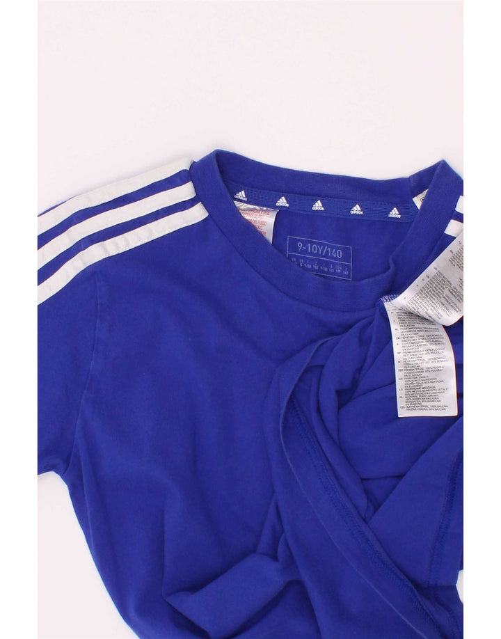 Adidas T-Shirt Top Garçon 9-10 ans Bleu Coton