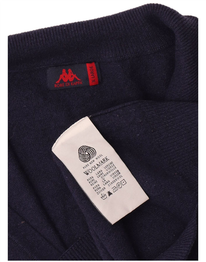 Kappa Cardigan Homme Pull XL Bleu Marine Laine Vierge
