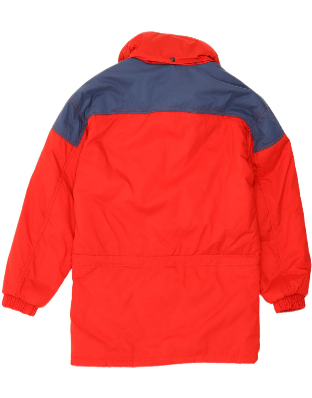 VINTAGE Veste coupe-vent à capuche pour homme IT 46 Grand colorblock rouge