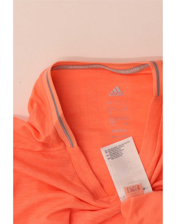 Adidas Climalite Top à manches longues pour femme UK 16/18 Large Orange Polyester