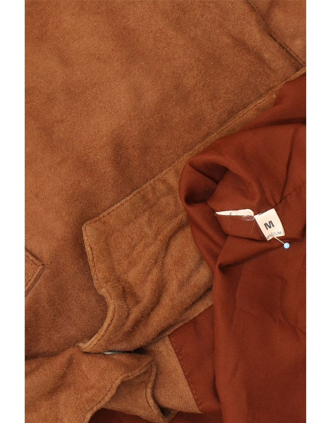 VINTAGE Gilet en Daim Homme Marron Moyen